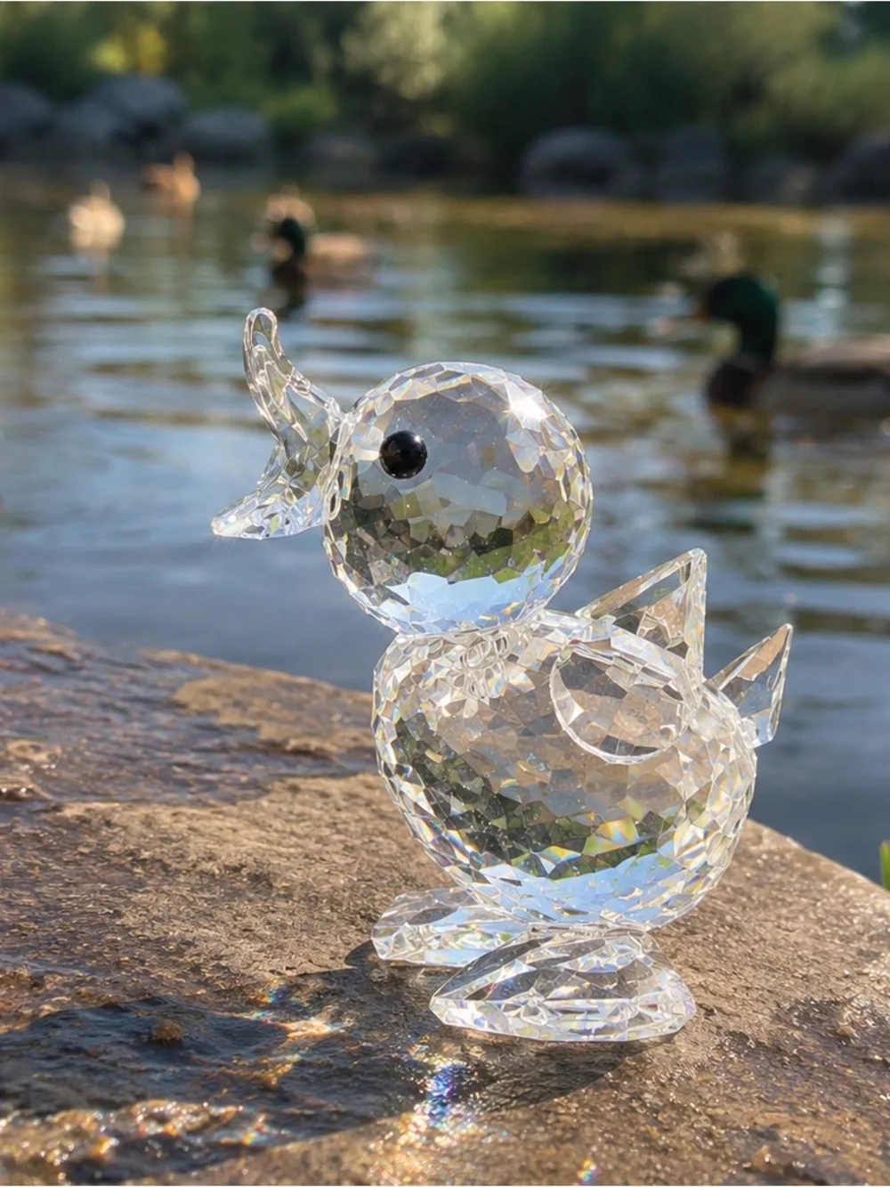 Vintage Retired Swarovski Crystal Standing Duck Figurine